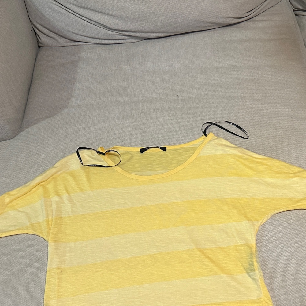 Forever 21 Sunny Yellow Striped Crop Top